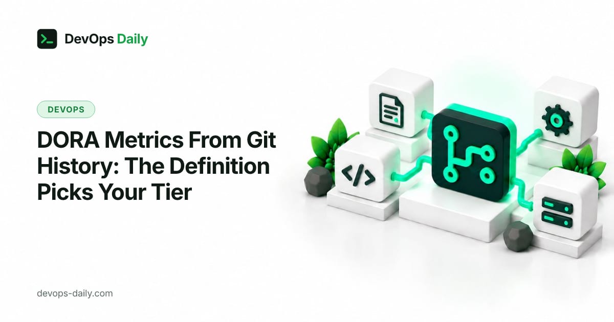 DORA Metrics From Git History: The Definition Picks Your Tier