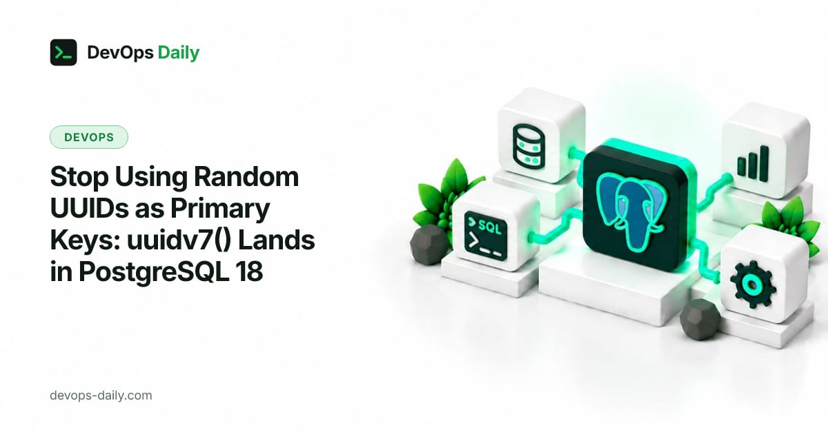 Stop Using Random UUIDs as Primary Keys: uuidv7() Lands in PostgreSQL 18