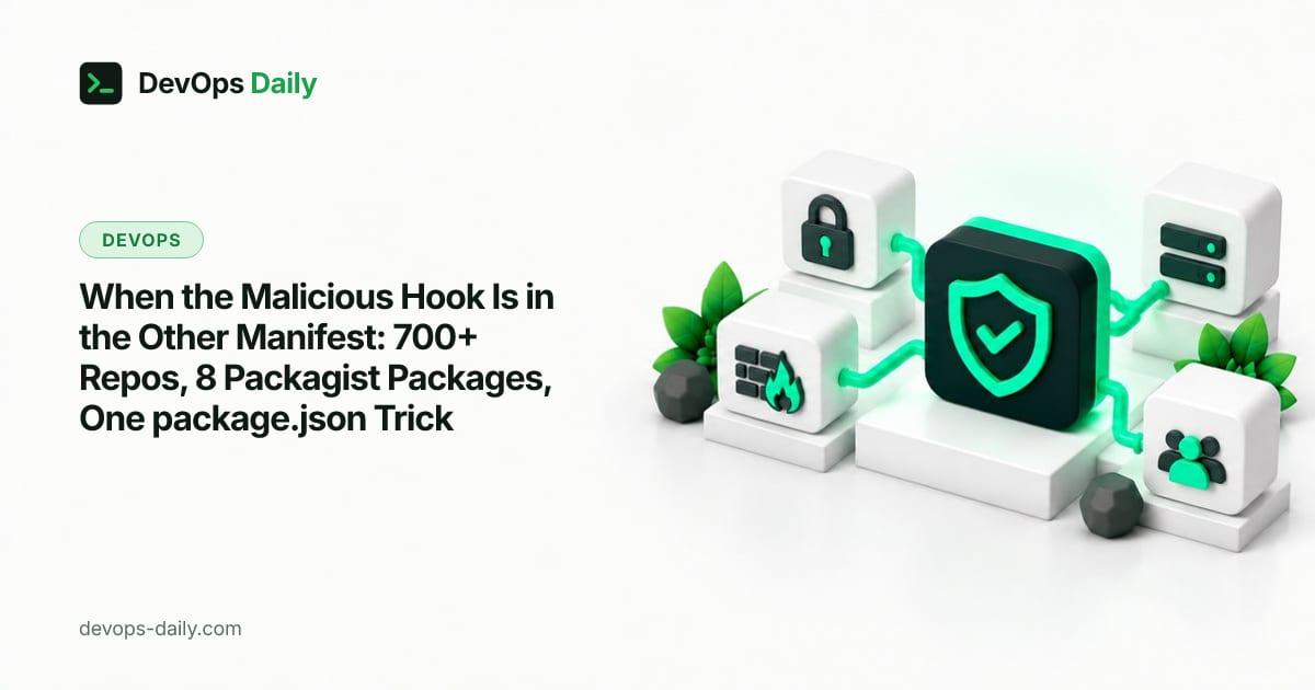 When the Malicious Hook Is in the Other Manifest: 700+ Repos, 8 Packagist Packages, One package.json Trick